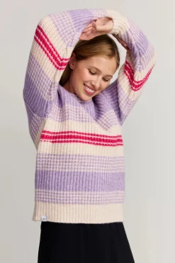 Makia naisten neulepusero MABEL KNIT, monivärinen raita