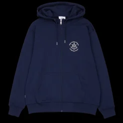 Makia unisex huppari, A-PROJECT HOODED ZIP SWEATSHIRT Tummansininen