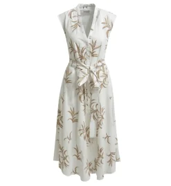 Milano Italy naisten mekko, MIDIDRESS WHITE PRINT Valkopohjainen Kuosi