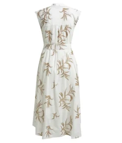Milano Italy naisten mekko, MIDIDRESS WHITE PRINT Valkopohjainen Kuosi