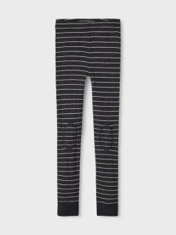 Name It alushousut, NKMWANG WOOL NEE LONGJOHN Raidallinen Musta