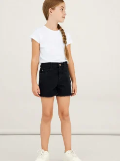 Name It farkkushortsit, NKFROSE HW MOM DNM SHORTS Musta