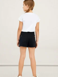 Name It farkkushortsit, NKFROSE HW MOM DNM SHORTS Musta
