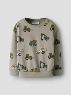 Name It lasten collegepaita, NMMBasil NMMBASIL LS NREG SWE BRU, kuosi vihreä