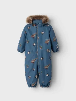 Name It lasten haalari, NMMSNOW10 SUIT ALPIN ANIMALS Vaaleansininen