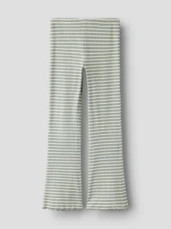 Name It lasten housut NKFVEMMA FLARE PANT, raidallinen vihreä