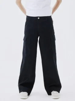 Name It lasten housut, NKFROSE WIDE TWILL CARGO 8101 Musta
