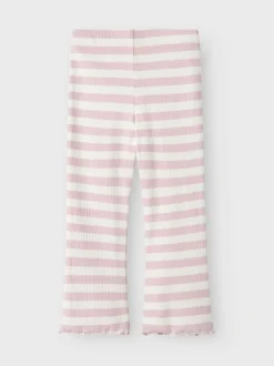 Name It lasten housut, NMFTAIA SLIM BOOTCUT PANT Raidallinen Vaaleanpunainen
