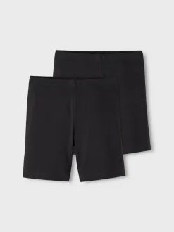 Name It lasten legginsshortsit, NKFVIVIAN 2P SOLID SHORTS Musta