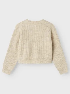 Name It lasten neule, NKFHOLLY LS BOXY SHORT KNIT NOOS Luonnonvalkoinen