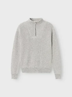 Name It Lasten Neulepusero, NKMSAFALLE LS KNIT Vaaleanharmaa