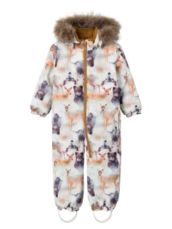 Name It lasten talvihaalari, NMNSNOW10 SUIT DEER Valkopohjainen Kuosi