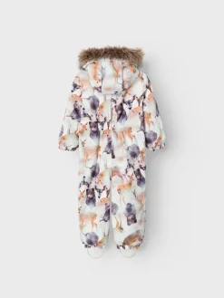 Name It lasten talvihaalari, NMNSNOW10 SUIT DEER Valkopohjainen Kuosi