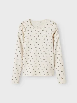 Name It Lasten Toppi, NMFOLINNE LS SLIM TOP Beige Kuosi