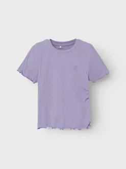 Name It lasten t-paita, NKFDALILLA SS SHORT TOP Liila