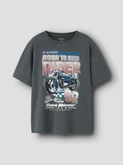 Name It lasten t-paita NKMBANK SS NREG TOP, tummanharmaa