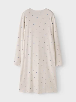 Name It lasten yöpaita NKFNIGHTGOWN HEARTS NOOS, valkopohjainen kuosi