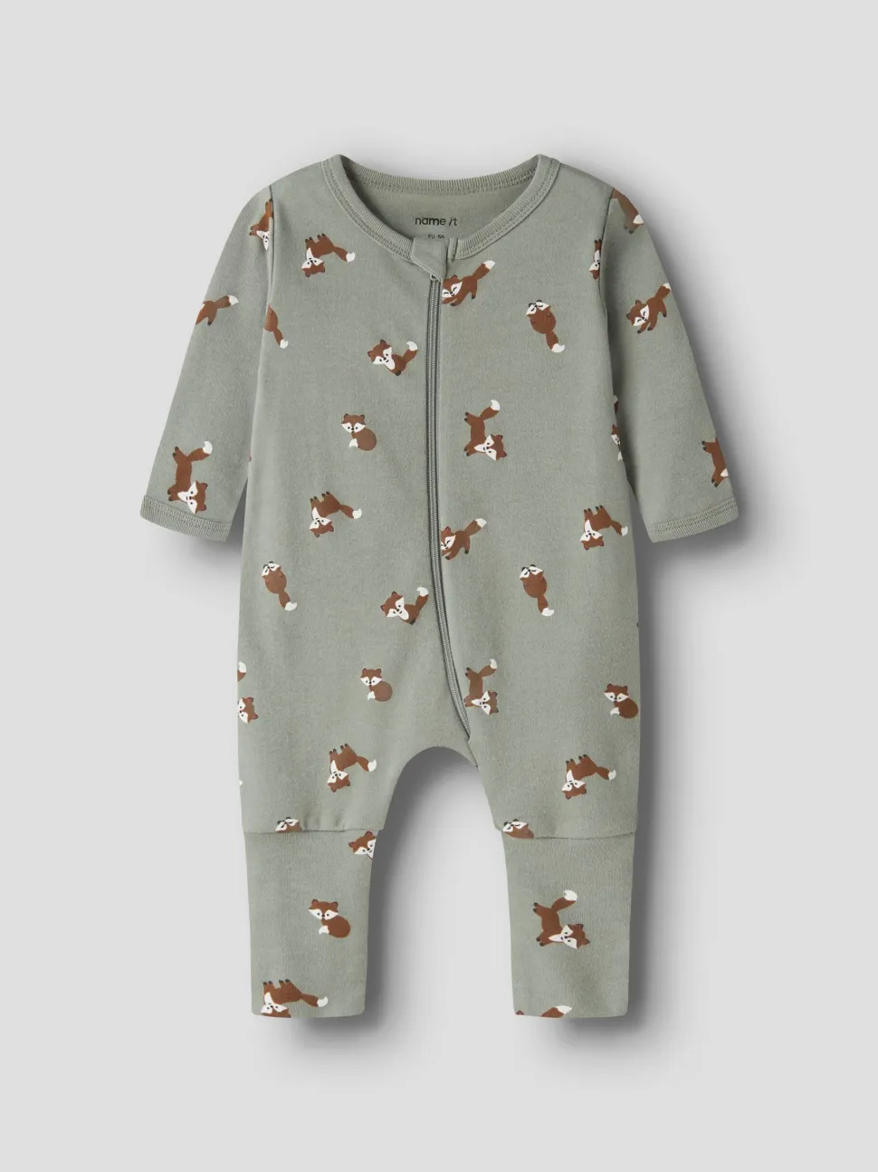 Name It yöasu NBMNIGHTSUIT 2P ZIP FF FOX, vaaleanvihreä