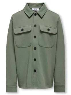 Only & Sons Junior Lasten Paitatakki, OSJNEW KODYL OVERSHIRT SWEAT Vaaleanvihreä