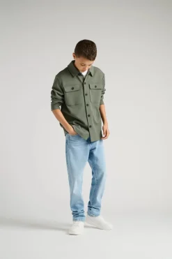 Only & Sons Junior Lasten Paitatakki, OSJNEW KODYL OVERSHIRT SWEAT Vaaleanvihreä