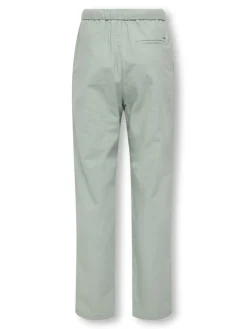 Only and Sons Junior lasten housut, OSJLINUS COTTON LINEN PANT Vihreä