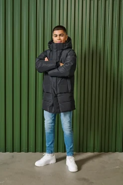 Only and Sons Junior toppatakki, OSJCARL LIFE LONG QUILTED COAT Musta