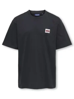 Only and Sons Junior t-paita, OSJFRED LIFE RLX SS LABEL TEE Tummansininen