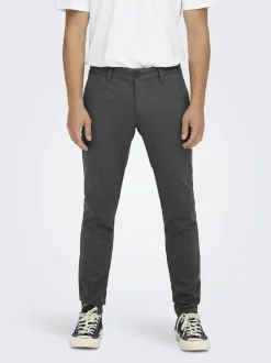 Only and Sons Miesten Chinot MARK TAP HERRINGBONE NOS Musta