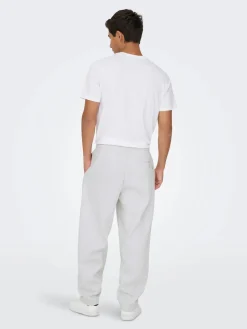 Only and Sons miesten collegehousut, ONSCERES WIDE PANT Super Light Grey Melange