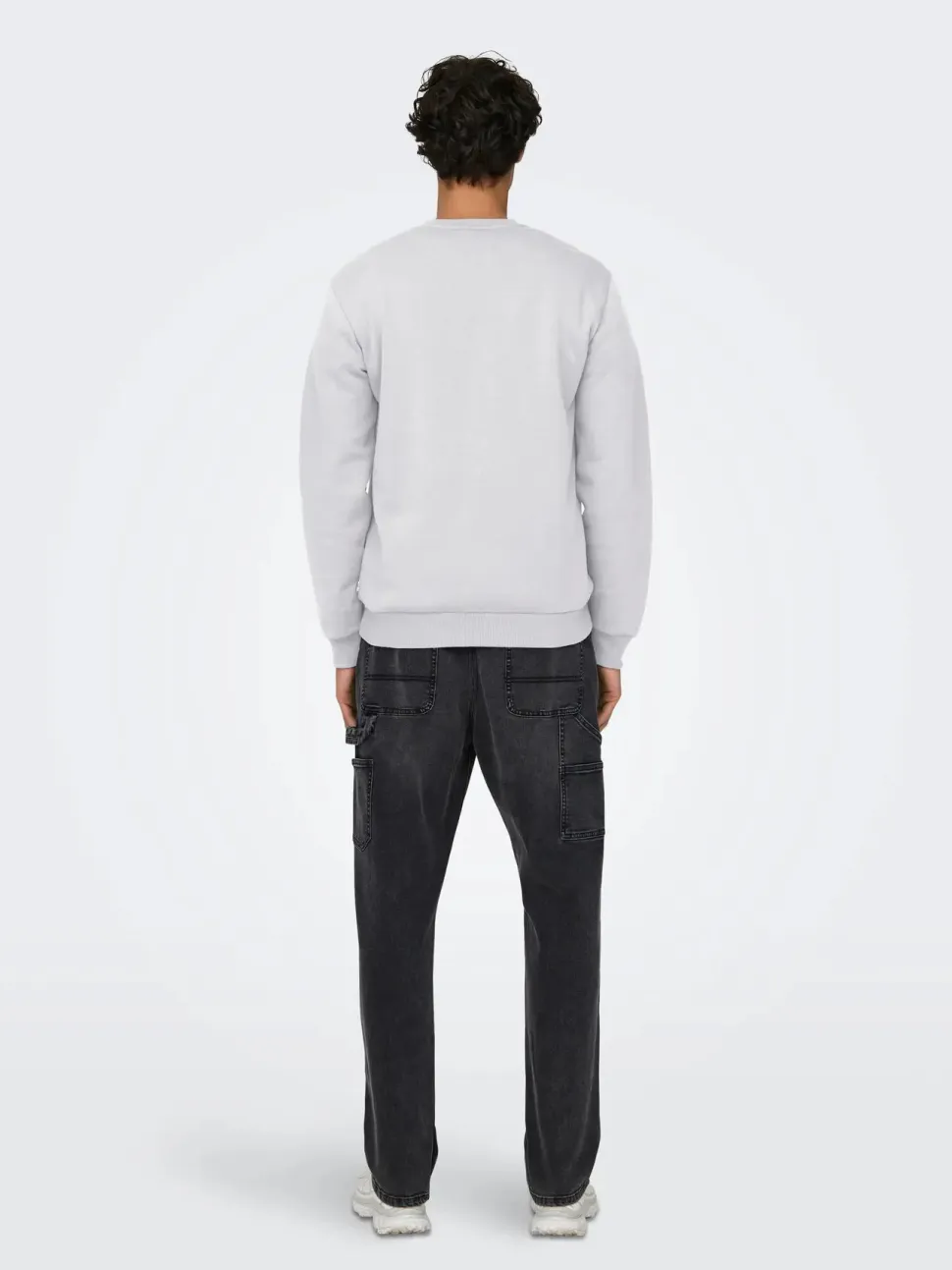 Only and Sons miesten collegepaita ONSCERES Crew Neck, vaaleanharmaa