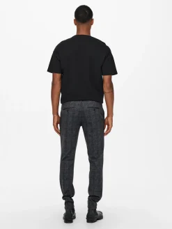 Only and Sons Miesten Housut Mark Check Pant Nos Harmaa Ruutu