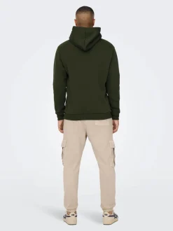 Only and Sons Miesten Huppari, ONSCERES LIFE HOODIE SWEAT NOOS Armeijanvihreä