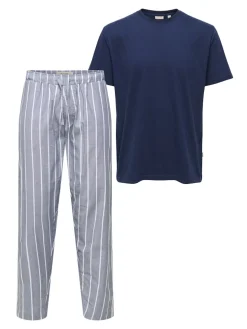 Only and Sons miesten pyjamasetti ONSBILLIE PANT LOUNGE GIFTBOX, Pageant Blue