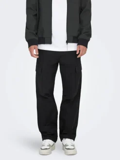 Only and Sons miesten reisitaskuhousut, RAY LIFE RIBSTOP CARGO Musta