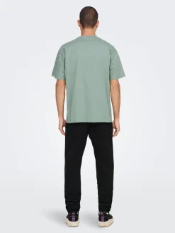 Only and Sons, Miesten T-Paita, Onsfred Rls Ss Tee Noos Omenanvihreä