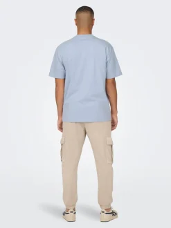 Only and Sons, Miesten T-Paita, Onsfred Rls Ss Tee Noos Vaaleansininen