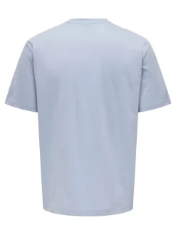 Only and Sons, Miesten T-Paita, Onsfred Rls Ss Tee Noos Vaaleansininen