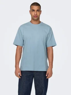 Only and Sons, Miesten T-Paita, Onsfred Rls Ss Tee Noos Vaaleansininen