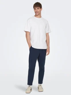 Only and Sons pellavahousut, LINUS CROP Tummansininen