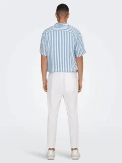 Only and Sons pellavahousut, LINUS CROP Valkoinen