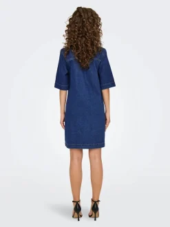 Only mekko ONLBELLE S/S Button Dress DNM, sininen