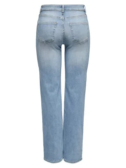 Only naisten farkut, ONLBLUSH MID STRAIGHT DNM TAI467 Vaaleansininen