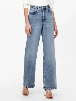 Only naisten farkut, ONLJUICY LIFE HW WIDE LEG NAS365 Indigo