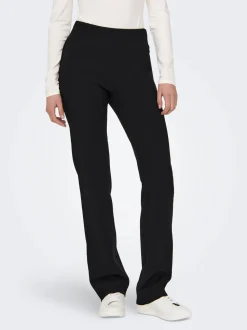 Only naisten housut, ONLCLEVER LIFE WIDE BAND LONG PANT Musta