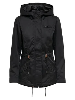 Only, Naisten Kevättakki, Lorca Canvas Parka Musta