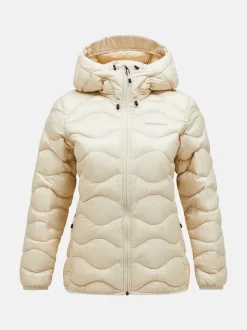 Peak Performance naisten kevytuntivatakki W Helium Down Hood Jacket, luonnonvalkoinen