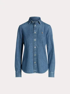 Polo Ralph Lauren farkkupaita, LS CRLTE ST-LONG SLEEVE-BUTTON FRONT SHI Indigo