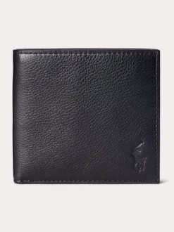 Polo Ralph Lauren lompakko, PEBBLED BILLFOLD LEATHER WALLET Musta