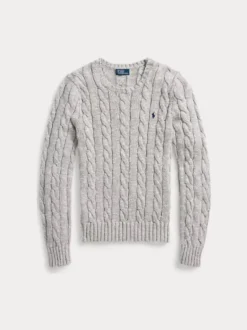 Polo Ralph Lauren naisten neulepusero, SWEATER-PULLOVER Vaaleanharmaa