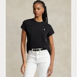 Polo Ralph Lauren naisten t-paita, NEW RLTPP-SHORT SLEEVE-T-SHIRT Musta